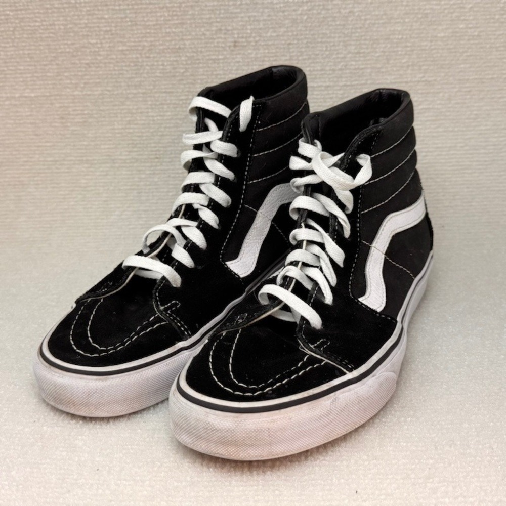 Vans Sk8-Hi Sneakers Men Size 8.5 Black White High Top Suede Canvas VN000D5IB8C